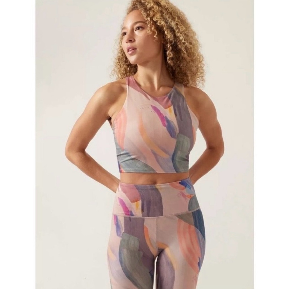 Athleta Elation 7/8 Leggings Pastel Watercolor